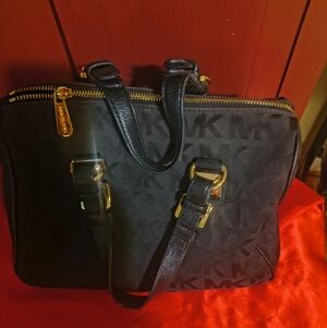 Michael Kors Blk Logo Jacquard  Handbag